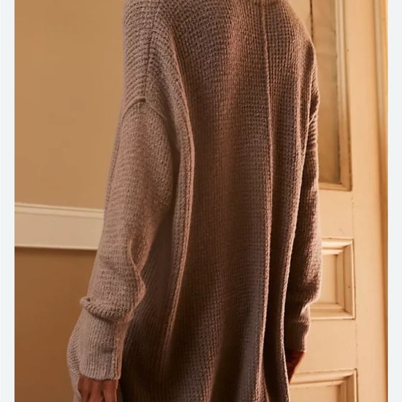 Perfect Free People C.O.M.F.Y. Pullover camel tan waffle V-neck Sweater - Picture 2 of 11